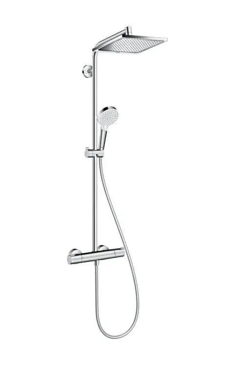 Hansgrohe Crometta - dušas kolonna E 240 Showerpipe ar termostata maisītāju, EcoSmart 9 l/min, hromēts 27281000
