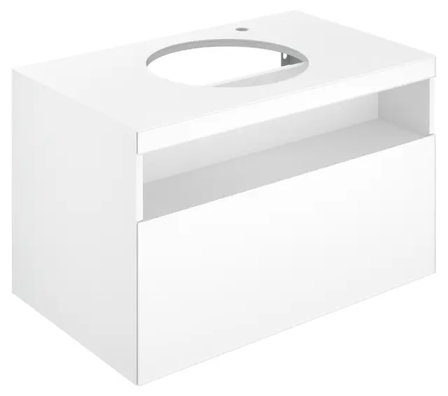 Keuco Stageline - izlietnes apakšskapis, 80x55x49 cm, ar izvelkamu nodalījumu izlietnei un maisītājam labajā pusē, balts 32865300000