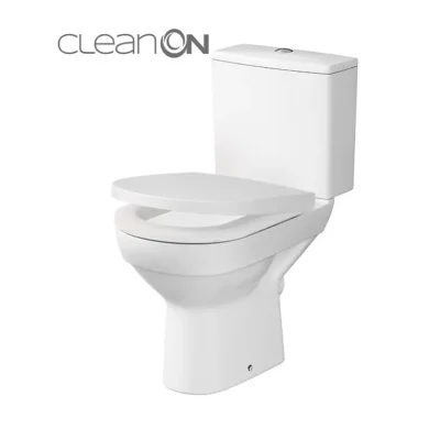 Cersanit City - WC kombi ar SoftClose sēdekli, aizmugures izvads, sānu ūdens pieslēgums, CleanOn, balts K35-035