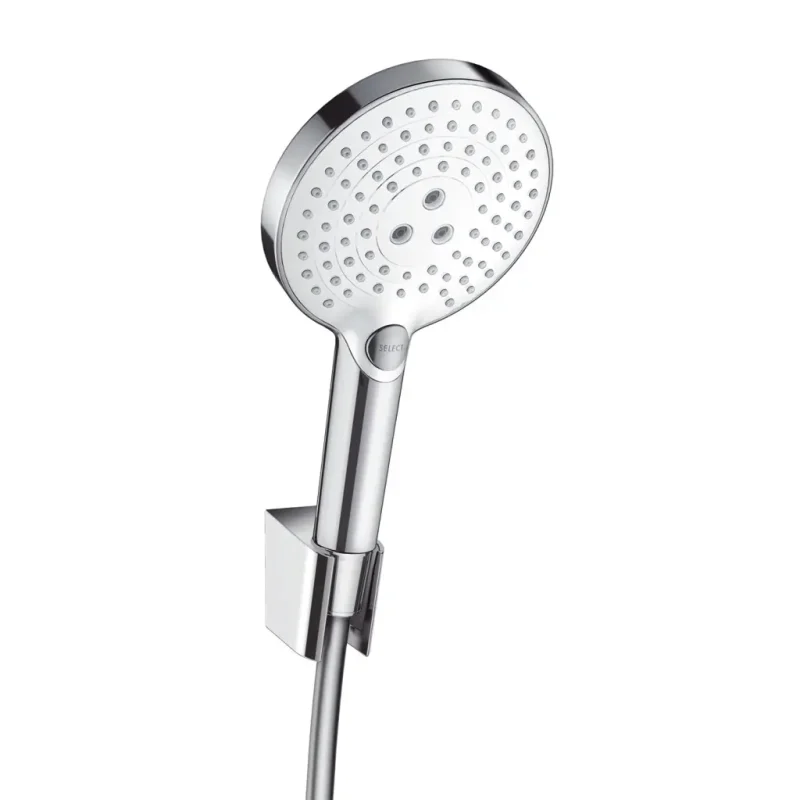 Hansgrohe Raindance Select S - rokas duša 120, ar piederumiem, 3 strūklas, balta / hromēta 26721400