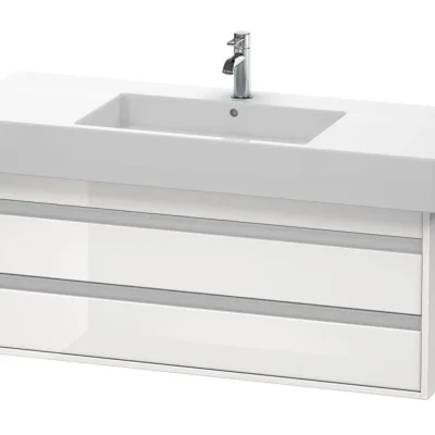 Duravit Ketho - izlietnes skapītis 48x120x46 cm, 2 atvilktnes, balts spīdīgs KT664202222