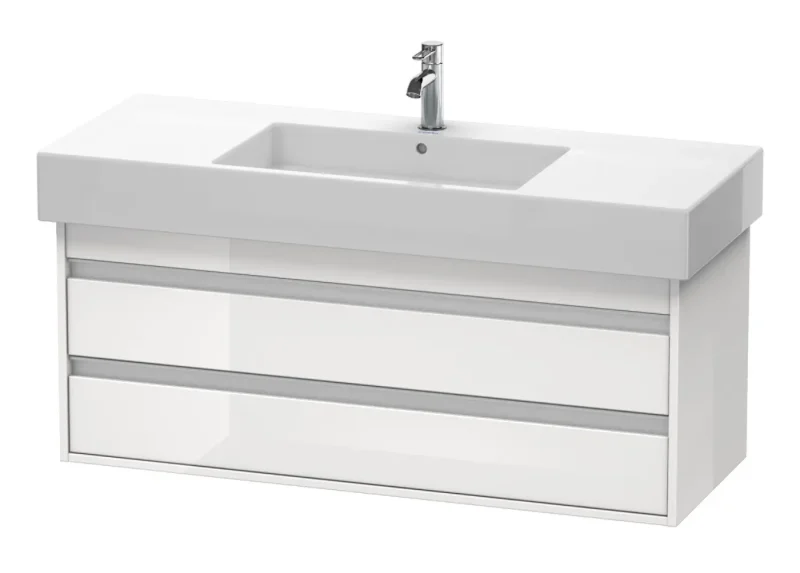 Duravit Ketho - izlietnes skapītis 48x120x46 cm, 2 atvilktnes, balts spīdīgs KT664202222