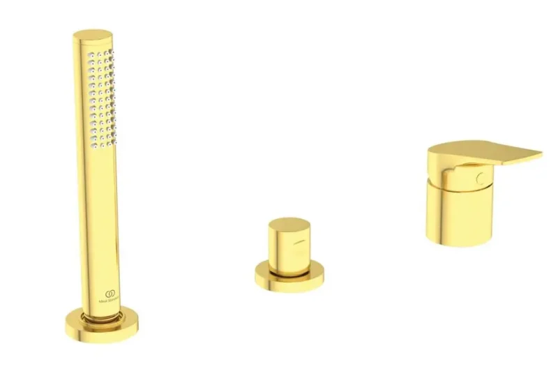 Ideal Standard La Dolce Vita - vannas malas maisītājs, 3 caurumu montāža, matēts zelts BD670A2