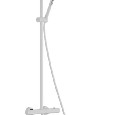 Hansgrohe Pulsify S Puro - dušas sistēma ar termostatu, diametrs 26 cm, 1 strūkla, EcoSmart, matēti balta 24223700