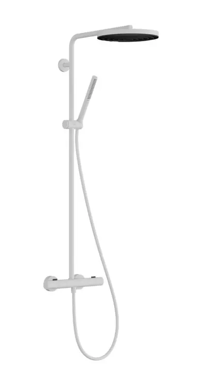 Hansgrohe Pulsify S Puro - dušas sistēma ar termostatu, diametrs 26 cm, 1 strūkla, EcoSmart, matēti balta 24223700