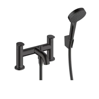 Hansgrohe Vernis Blend - vannas malas maisītājs ar piederumiem, 2 caurumu uzstādīšana, matēti melns 71461670