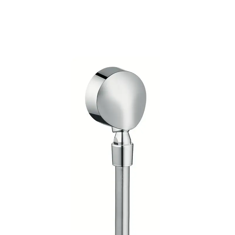 Hansgrohe pieslēguma līkumi - sienas pieslēgums Fixfit E ar pretplūsmas vārstu un lodveida šarnīru, hromēts 27505000