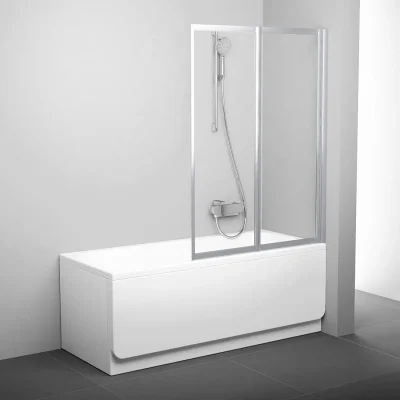 Ravak Supernova - Divdaļīgs vannas aizsargs VS2 105, 105x140 cm, satinēts/caurspīdīgs stikls 796M0U00Z1