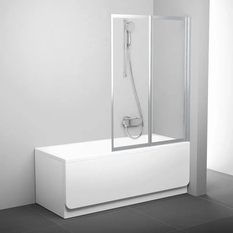 Ravak Supernova - Divdaļīgs vannas aizsargs VS2 105, 105x140 cm, satinēts/caurspīdīgs stikls 796M0U00Z1