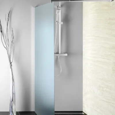 Aqualine Walk-In - dušas starpsiena 100x190 cm, stikls BRICK WI100