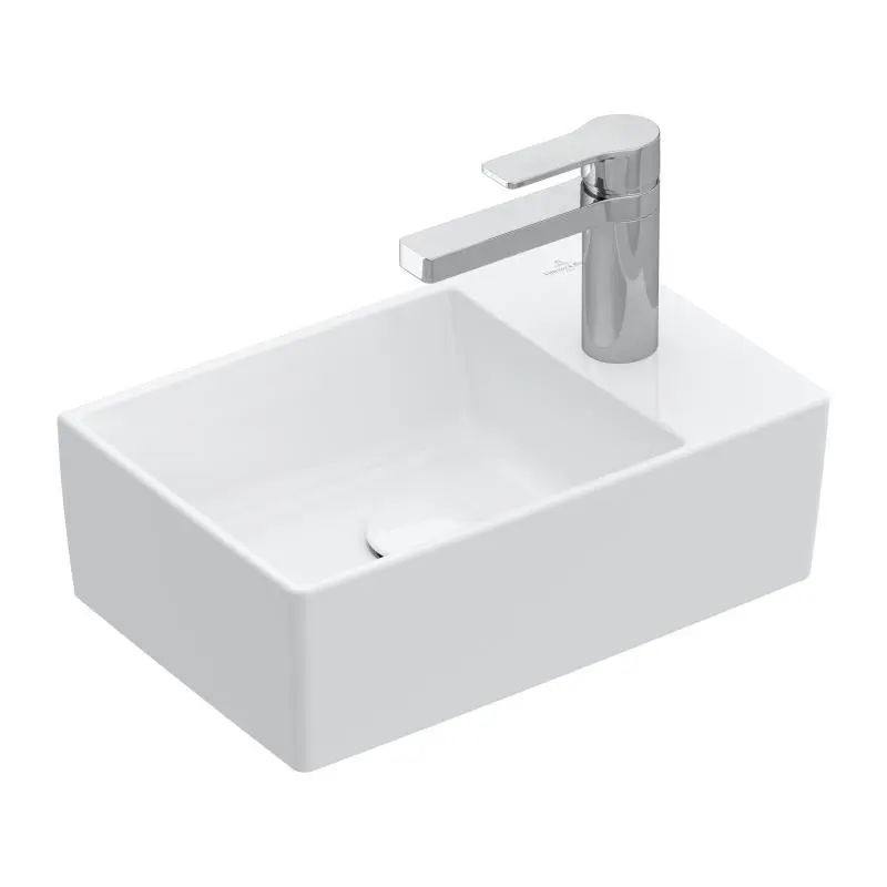Villeroy & Boch Memento 2.0 - mēbeļu rokas izlietne 40x26 cm, bez pārplūdes, 1 caurums maisītājam, Alpu balts 43234G01