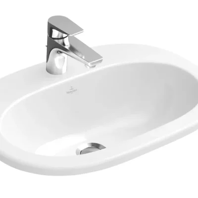 Villeroy & Boch O.novo - iebūvējama izlietne 56x41 cm, ar pārplūdi, 1 caurums jaucējkrānam, CeramicPlus, Alpu balts 416156R1