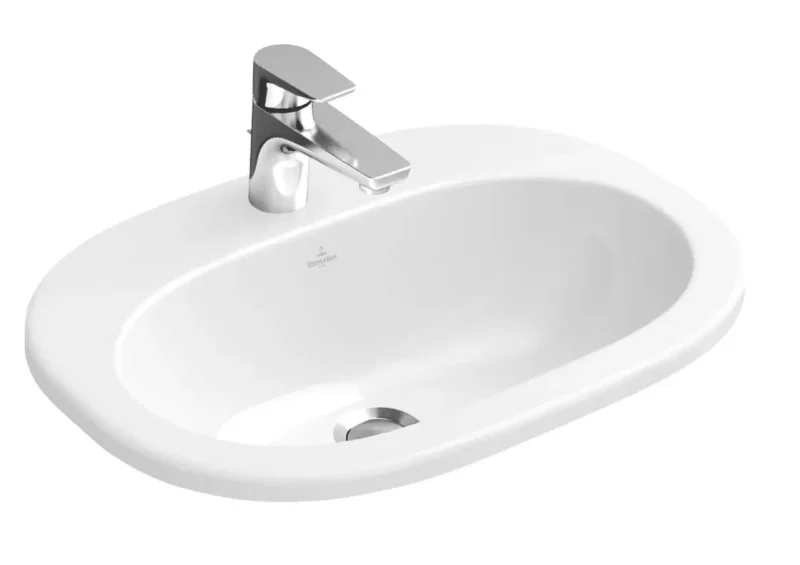 Villeroy & Boch O.novo - iebūvējama izlietne 56x41 cm, ar pārplūdi, 1 jaucējkrāna caurums, Alpu balts 41615601