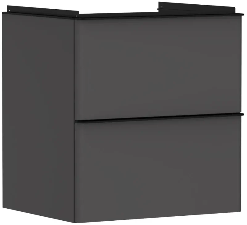 Hansgrohe Xelu Q - izlietnes skapītis, 63x58x50 cm, 2 atvilktnes, matēti pelēks/matēti melns 54024670