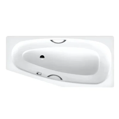 Kaldewei Advantage - Asimetriska vanna Mini Star kreisā 837, 157x70/48 cm, ar rokturu atverēm, balta 225300010001