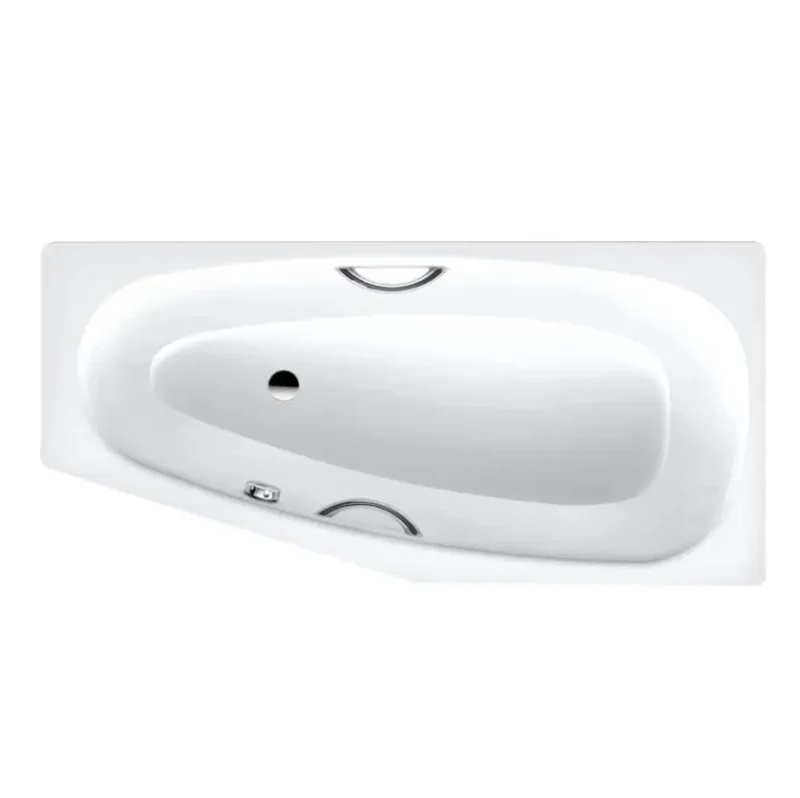 Kaldewei Advantage - Asimetriska vanna Mini Star kreisā 837, 157x70/48 cm, ar rokturu atverēm, balta 225300010001