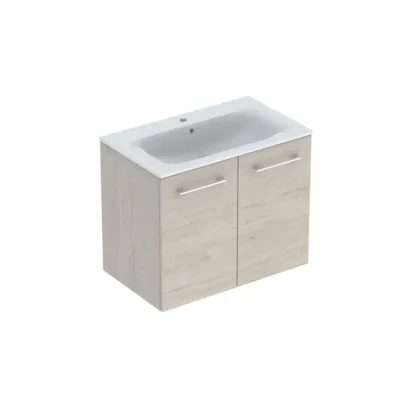 Geberit Selnova Square - izlietnes skapītis 64x54x48 cm, ar izlietni, 2 durvis, gaišs Hickory riekstkoks 501.259.00.1