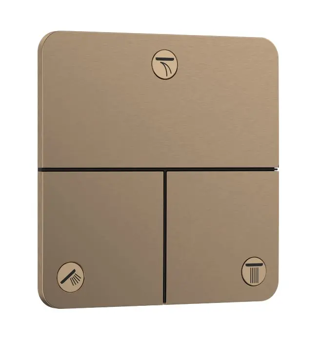 Hansgrohe ShowerSelect Comfort - zemapmetuma vārsts, 3 patērētājiem, birstēta bronza 15587140