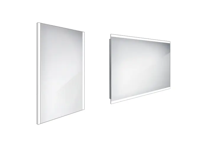 Nimco spogulis - LED vannas istabas spogulis 50x70 cm, kvadrātveida, alumīnijs ZP 11001