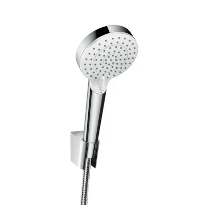 Hansgrohe Crometta - dušas komplekts Vario 9 l/min, ar Porter turētāju, 2 strūklas, balts / hromēts 26693400