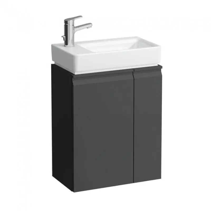 Laufen Pro S - izlietnes skapītis ar durvīm un sānu plauktu labajā pusē, 47x28x61 cm, grafīta matēts H4830010954801