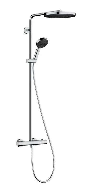 Hansgrohe Pulsify S Puro - dušas komplekts ar termostatu, diametrs 26 cm, 3 strūklas veidi, EcoSmart, hroms 24237000