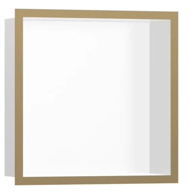 Hansgrohe XtraStoris Individual - sienas niša ar dizaina rāmi, 30x30x10 cm, balts matēts/birstēta bronza 56099140