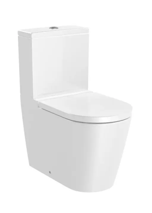 Roca Inspira - WC kombinētais komplekts, Vario izvads, Rimless, balts A342526000