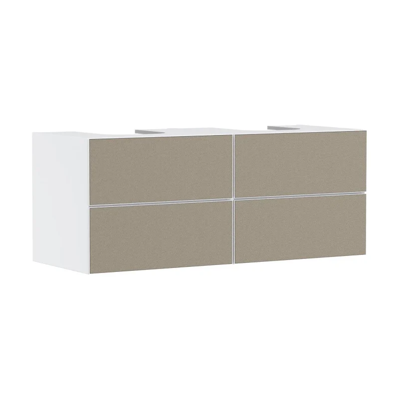 Hansgrohe Xevolos E - izlietnes apakšskapītis 137x56x55 cm, 4 atvilktnes, matēti balts/bronza 54196390