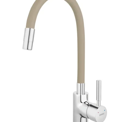 Novaservis Ferro - virtuves maisītājs ar elastīgu roku, Beige/hroms 70710,0BE