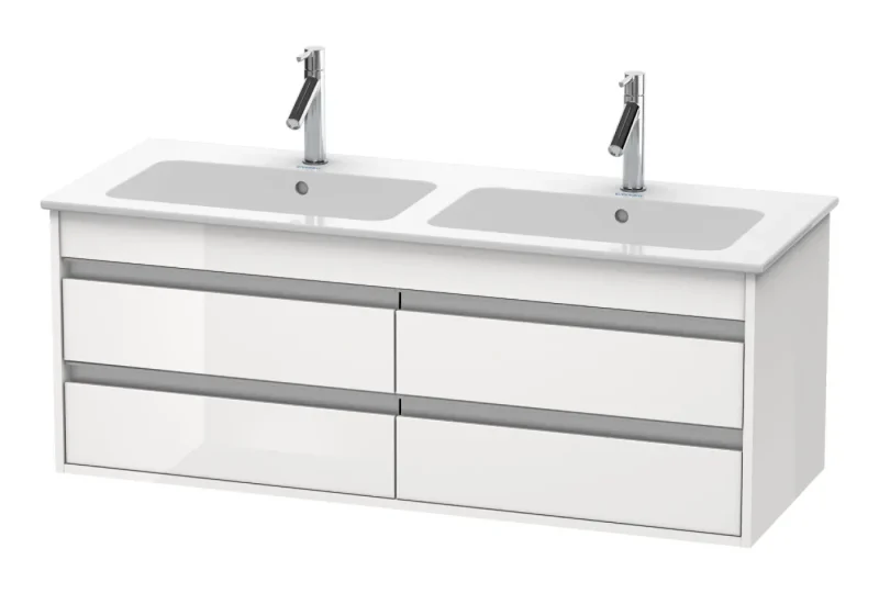 Duravit Ketho - izlietnes skapītis 48x127x48 cm, 4 atvilktnes, balts spīdīgs KT643302222