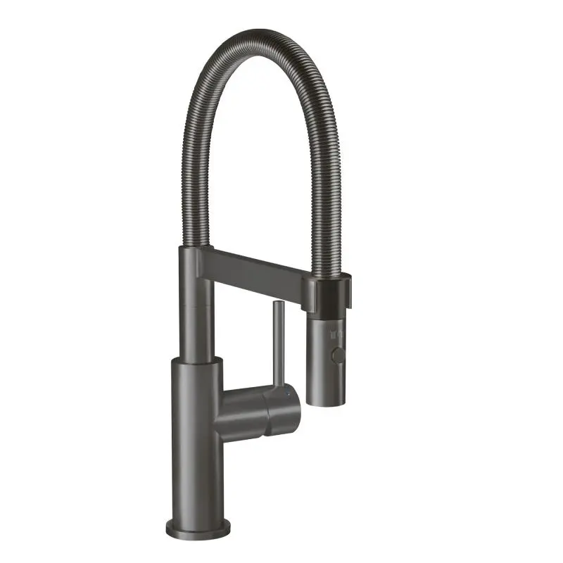 Villeroy & Boch Steel Expert Compact - virtuves izlietnes maisītājs ar elastīgu roku un dušu, antracīts 92730005