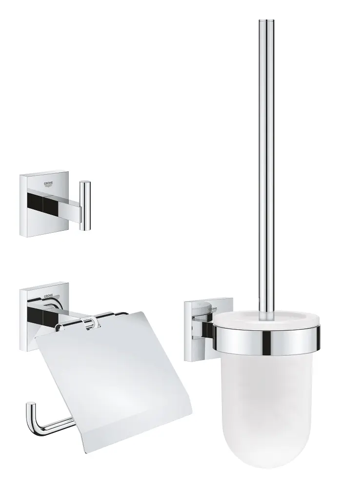 Grohe QuickFix Start Cube - WC aksesuāru komplekts 3 in 1, hromēts 41123000