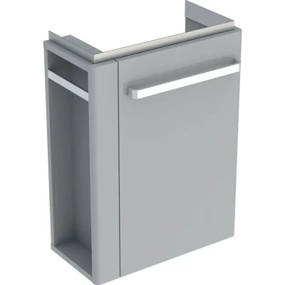 Geberit Selnova Compact - izlietnes skapītis, 45x25x60 cm, 1 durvis, eņģes labajā pusē, gaiši pelēks 501.495.00.1