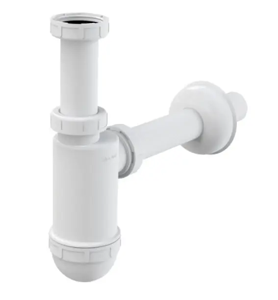 Alcadrain Siphons - izlietnes sifons, diametrs 32 mm ar pārplūdes uzgriezni A430