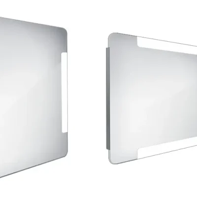 Nimco spogulis - vannas istabas LED apgaismots spogulis 60x80 cm, noapaļots, alumīnijs ZP 18002