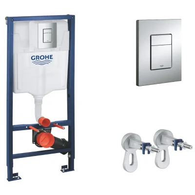 Grohe Rapid SL - komplekts - priekšsienas elements sienas WC, augstums 1,13 m, vadības plate Skate Cosmopolitan, hromēts 38772001