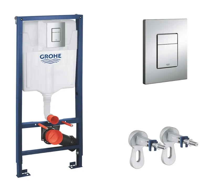 Grohe Rapid SL - komplekts - priekšsienas elements sienas WC, augstums 1,13 m, vadības plate Skate Cosmopolitan, hromēts 38772001