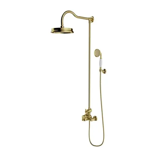 OMNIRES Armance - dušas komplekts ar termostatu, diametrs 22,5 cm, birstēts misiņš AM5244-6BSB