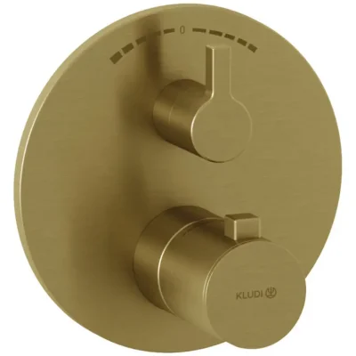 Kludi Nova Fonte - termostata baterija, zemapmetuma, 2 ierīcēm, birstēts zelts 20810N015