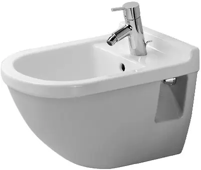 Duravit Starck 3 - piekaramā bidē ar pārplūdi, ar WonderGliss, balta 22301500001