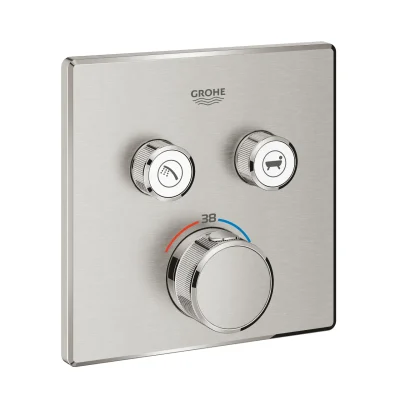 Grohe Grohtherm SmartControl - termostata maisītājs zemapmetuma montāžai, 2 vārsti, Supersteel 29124DC0
