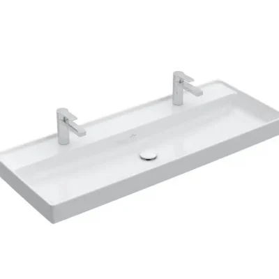 Villeroy & Boch Collaro - mēbeļu izlietne, 120x47 cm, bez pārplūdes, 2 caurumiem jaucējkrānam, Alpu balts 4A33C101