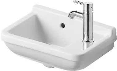 Duravit Starck 3 - rokas izlietne 40x26 cm, ar 1 jaucējkrāna caurumu labajā pusē, balta 0751400000