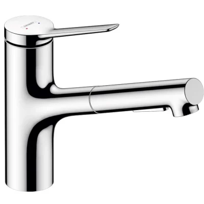Hansgrohe Zesis M33 - virtuves izlietnes maisītājs ar izvelkamu dušu, sBox, hroms 74821000
