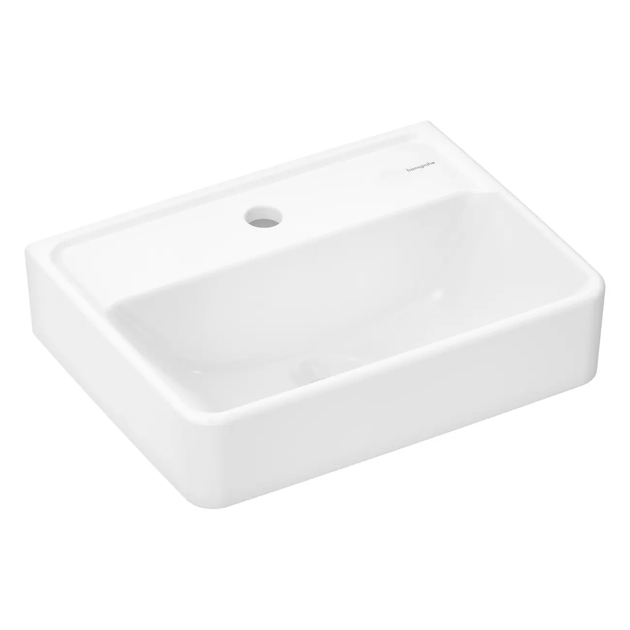 Hansgrohe Xanuia Q - roku mazgāšanas izlietne 45x34 cm, bez pārplūdes, jaucējkrāna caurums, balts 60230450