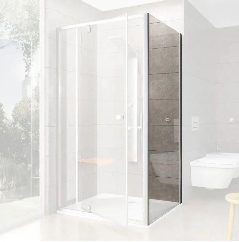 Ravak Pivot - dušas siena PPS-80, 77-80 cm, satinēts/caurspīdīgs stikls 90G40U00Z1