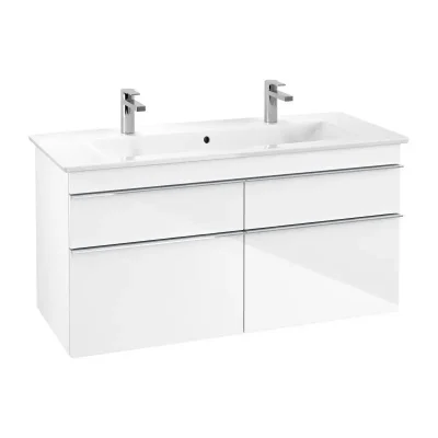 Villeroy & Boch Venticello - izlietnes skapītis, 115x59x50 cm, 4 izvelkamās atvilktnes, Glossy White A92901DH