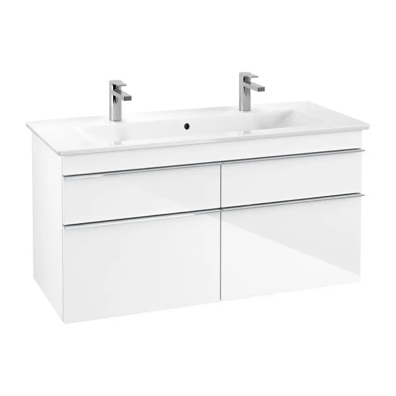 Villeroy & Boch Venticello - izlietnes skapītis, 115x59x50 cm, 4 izvelkamās atvilktnes, Glossy White A92901DH