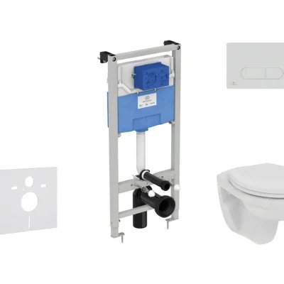 Ideal Standard ProSys - komplekts - priekšsienas elements, tualete un WC sēdeklis Eurovit, vadības plate Oleas M1, Rimless, SoftClose, hroms ProSys120M SP54
